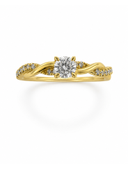 Anneau tressé & diamants