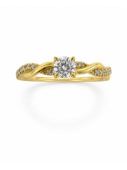 Anneau tressé & diamants