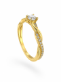 Anneau tressé & diamants