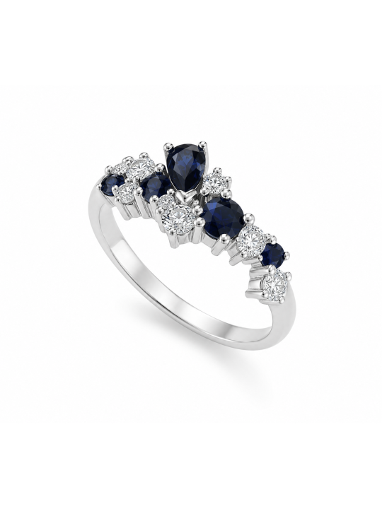 Asymétrique saphirs et diamants