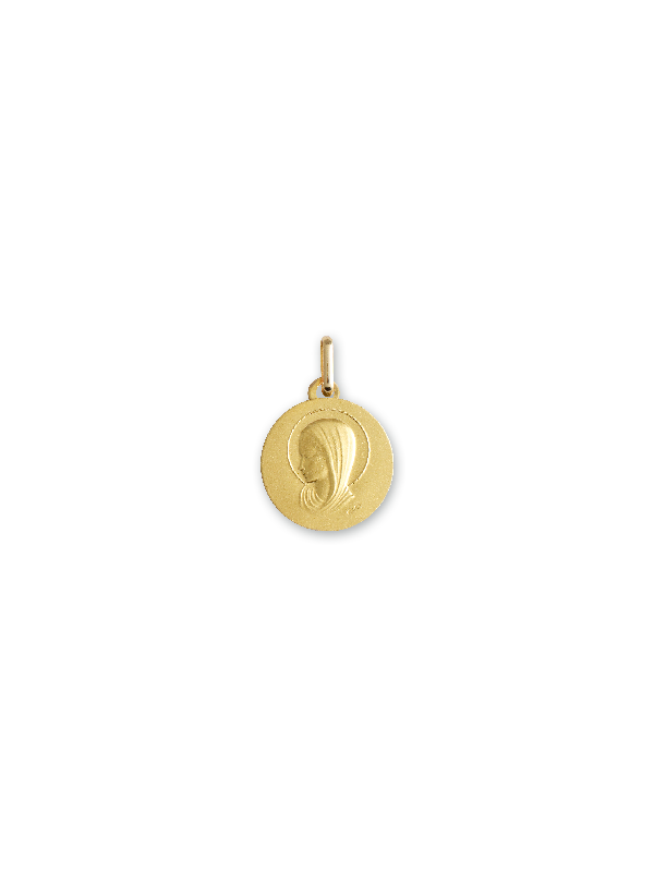 Une médaille vierge à l'auréole en or jaune 750/1000ème diamètre 15 mm