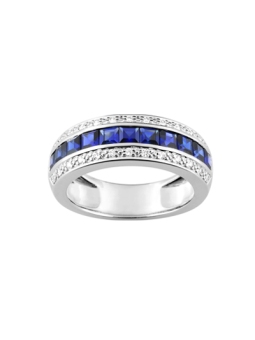 Saphirs & 2 lignes diamants