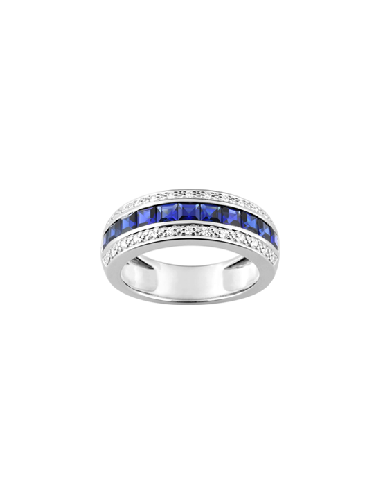 Saphirs & 2 lignes diamants
