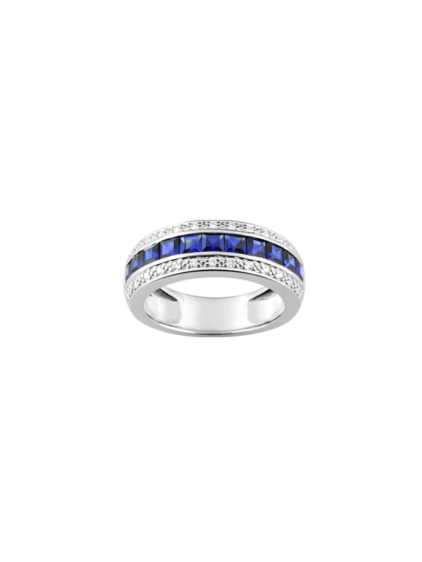 Saphirs & 2 lignes diamants