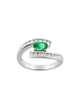 Emeraude horizontale et diamants
