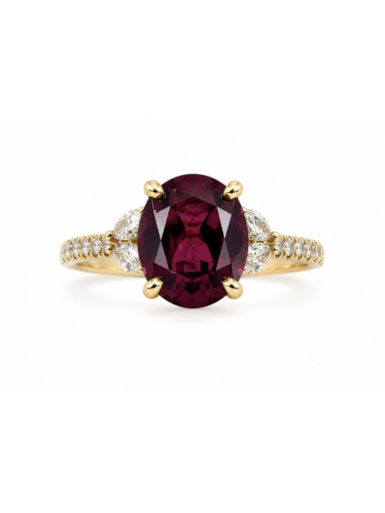 Grenat rhodolite & diamants