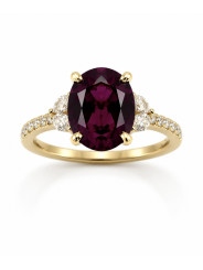 Grenat rhodolite & diamants