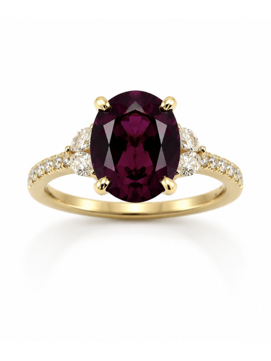 Grenat rhodolite & diamants
