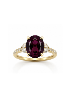 Grenat rhodolite & diamants