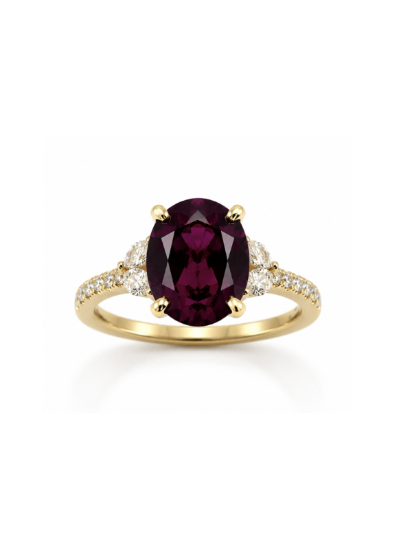 Grenat rhodolite & diamants