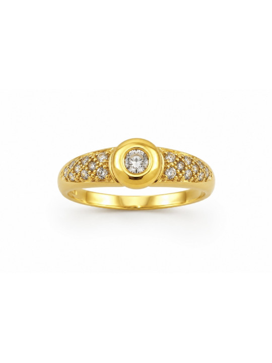 Solitaire clos et diamants