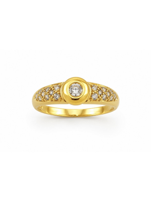 Solitaire clos et diamants