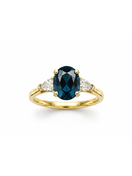 Spinelle bleu-vert & poires