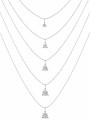 Or blanc 750/1000ème Pendentif diamant non dissociable de la chaîne  Plusieurs caratages possibles :  0.1 carat - 0.2 carat ...
