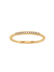 Bague twist diamants barrette or jaune