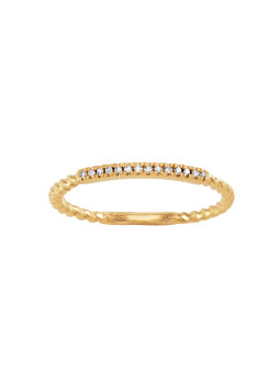 Bague twist diamants barrette or jaune