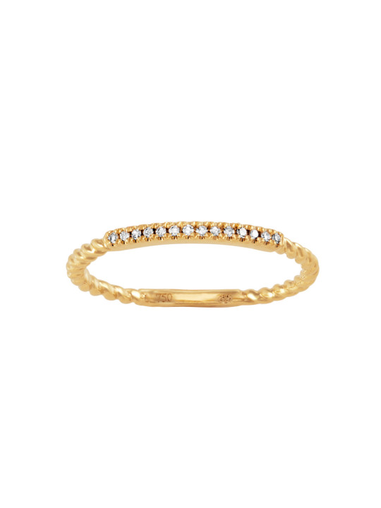 Bague twist diamants barrette or jaune