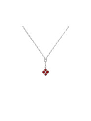 Fleur rubis et diamants