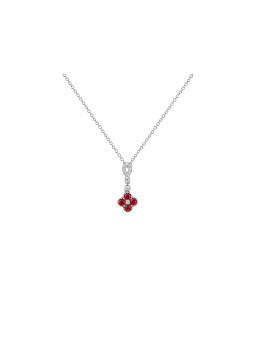 Fleur rubis et diamants