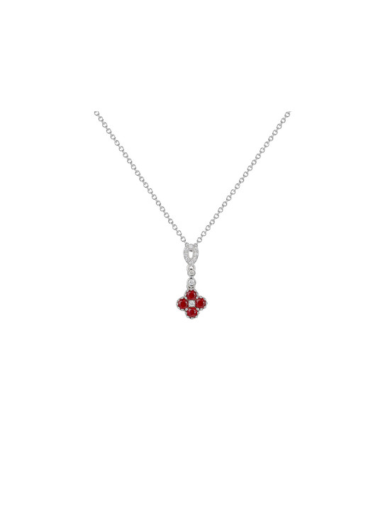 Fleur rubis et diamants