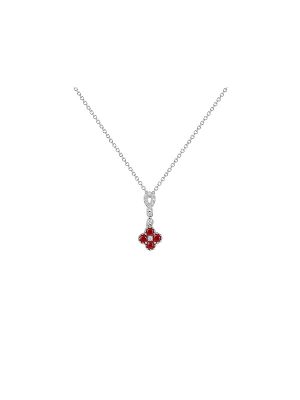Fleur rubis et diamants