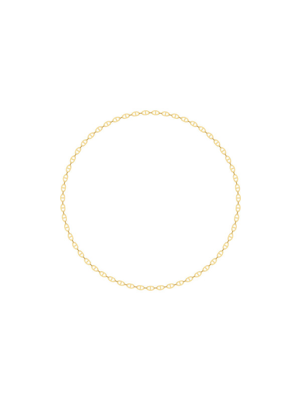 Collier maille marine or jaune